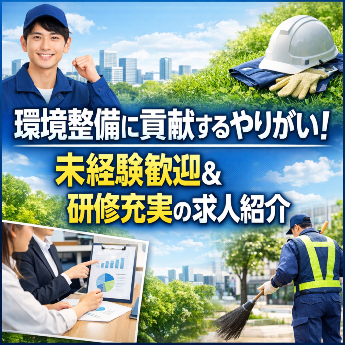環境整備に貢献するやりがい！未経験歓迎＆研修充実の求人紹介