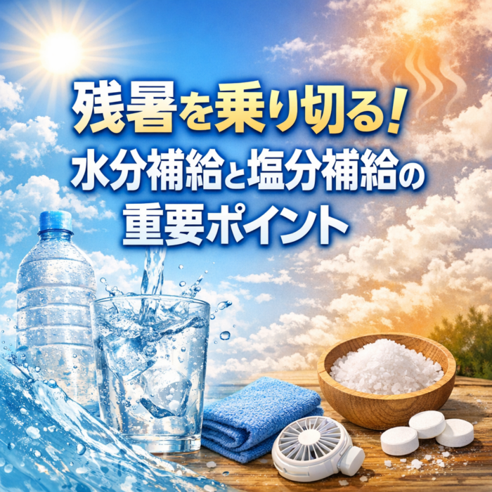 残暑を乗り切る！水分補給と塩分補給の重要ポイント